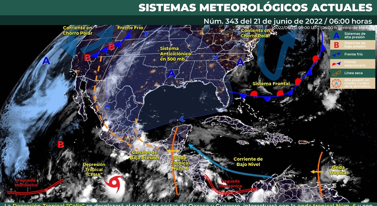 Onda tropical seis mantiene temporal de lluvias en la mayoría del país